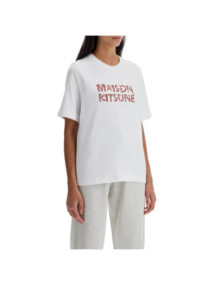 MAISON KITSUNÉ-Woodland Alphabet Cotton T-Shirt-JOHN JULIA