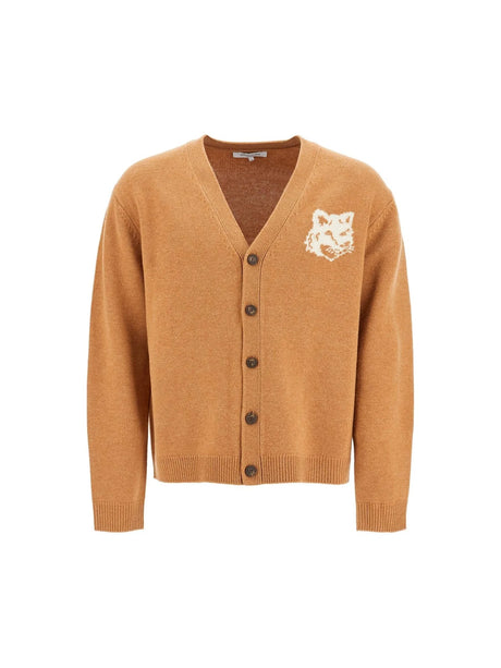 Fox Head Wool Cardigan With