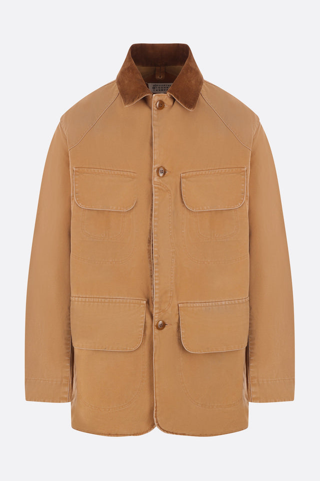 Corduroy Collar Canvas Caban