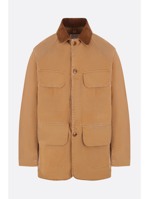 Corduroy Collar Canvas Caban