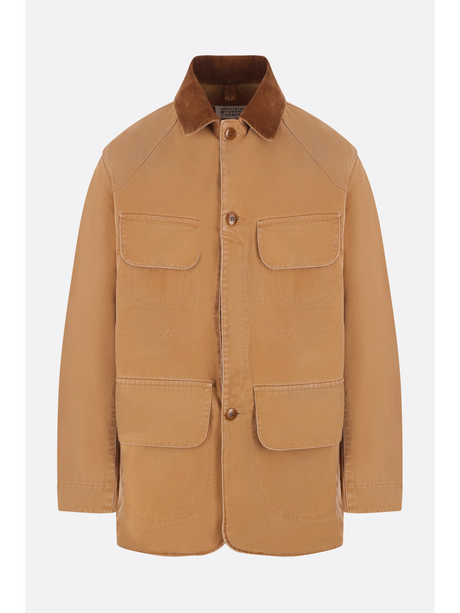 Corduroy Collar Canvas Caban