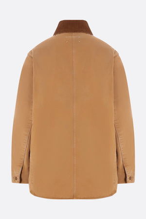 Corduroy Collar Canvas Caban