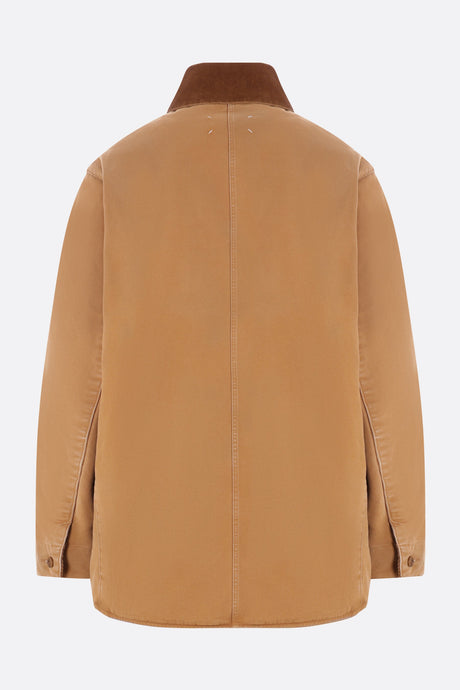 Corduroy Collar Canvas Caban