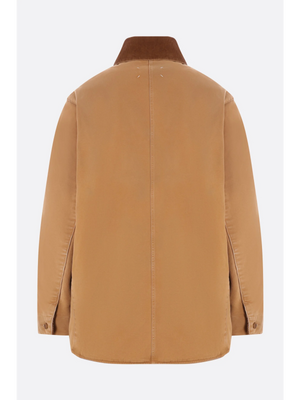 Corduroy Collar Canvas Caban