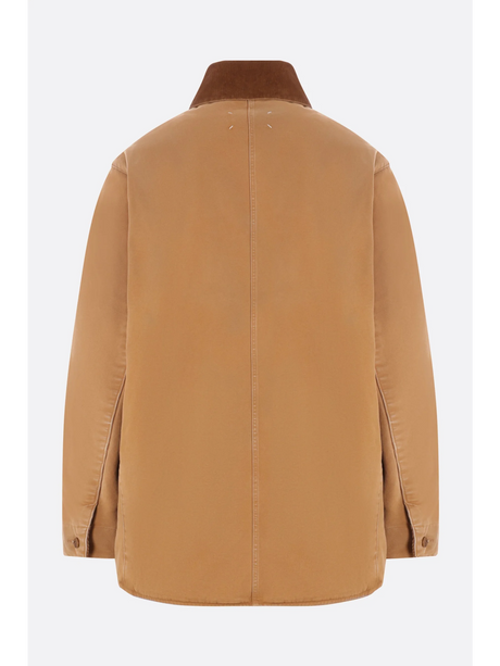 Corduroy Collar Canvas Caban