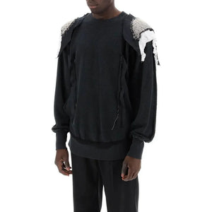 Charcoal Black Inside Out Cotton Sweatshirt MAISON MARGIELA JOHN JULIA.