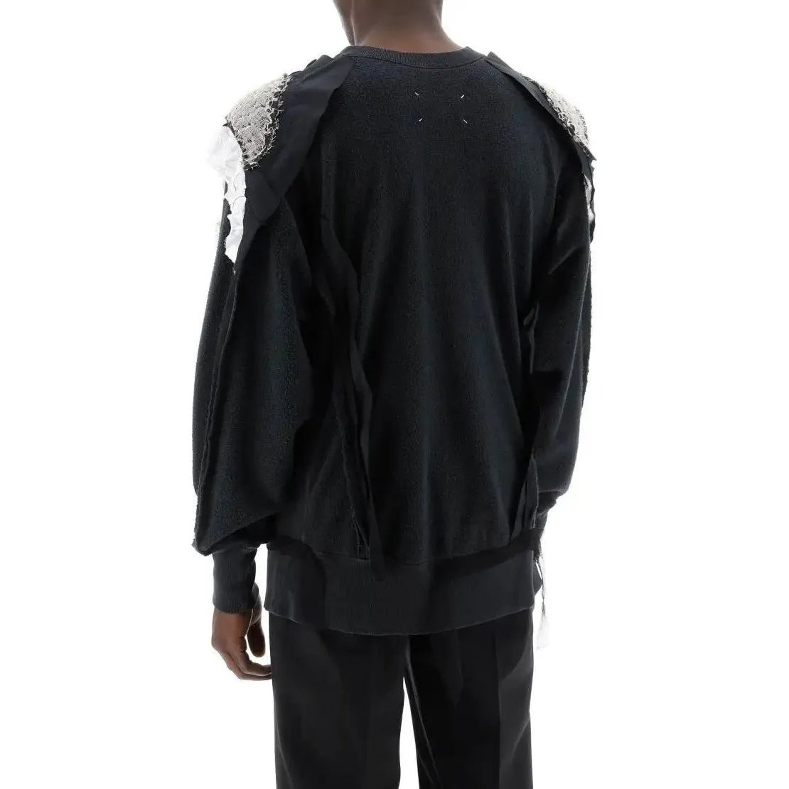 Charcoal Black Inside Out Cotton Sweatshirt MAISON MARGIELA JOHN JULIA.