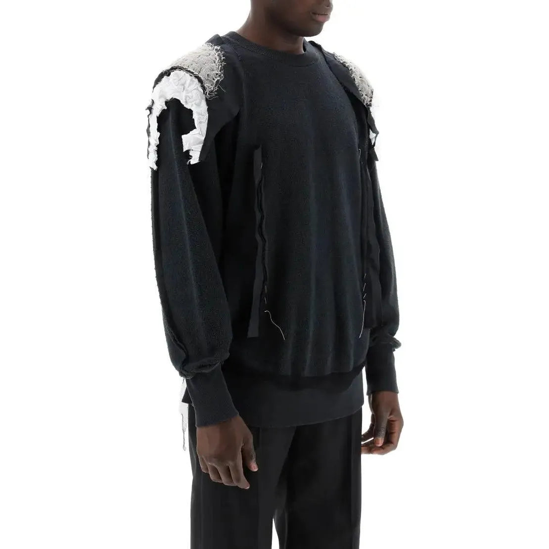 Charcoal Black Inside Out Cotton Sweatshirt MAISON MARGIELA JOHN JULIA.