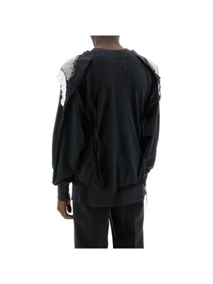 Charcoal Black Inside Out Cotton Sweatshirt MAISON MARGIELA JOHN JULIA.