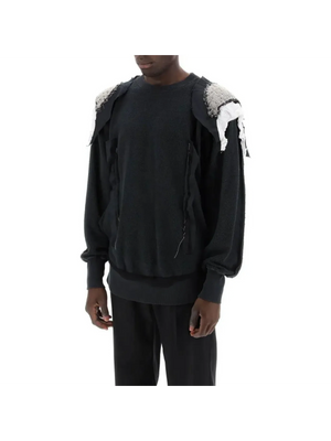 Charcoal Black Inside Out Cotton Sweatshirt MAISON MARGIELA JOHN JULIA.