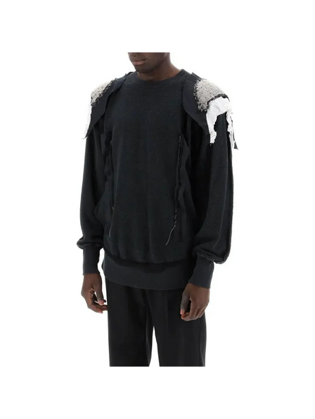 Charcoal Black Inside Out Cotton Sweatshirt MAISON MARGIELA JOHN JULIA.