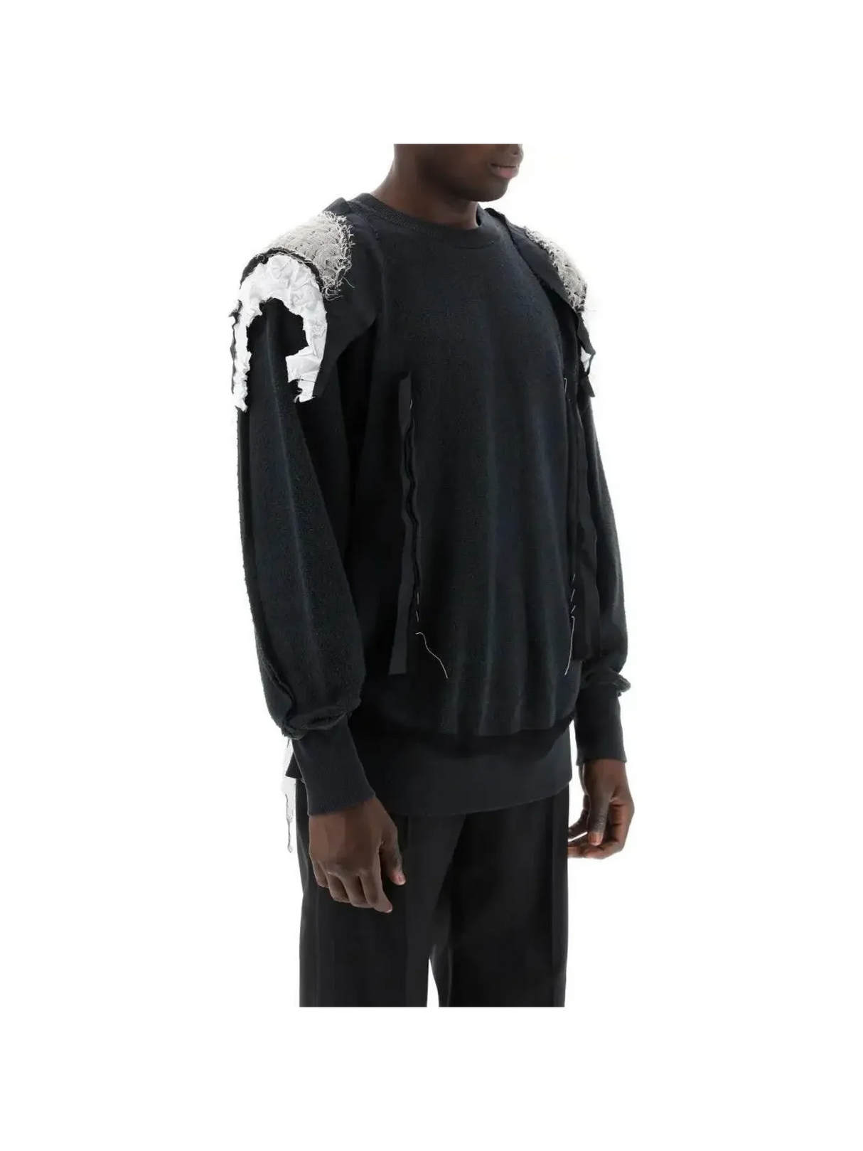 Charcoal Black Inside Out Cotton Sweatshirt MAISON MARGIELA JOHN JULIA.