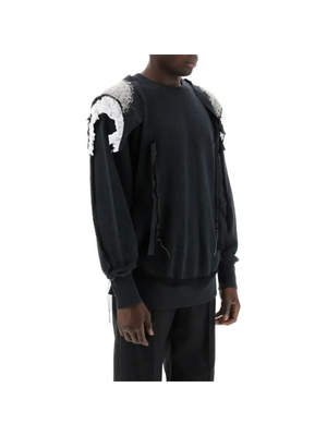 Charcoal Black Inside Out Cotton Sweatshirt MAISON MARGIELA JOHN JULIA.