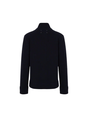 Cotton and Wool Full-zip Cardigan-MAISON MARGIELA-JOHN JULIA