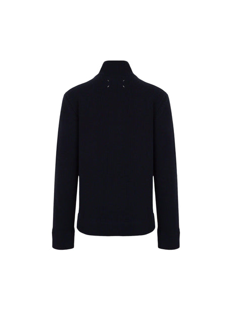 Cotton and Wool Full-zip Cardigan-MAISON MARGIELA-JOHN JULIA