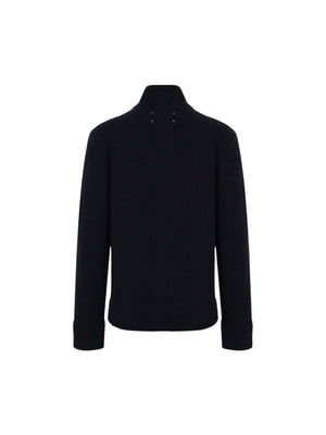 Cotton and Wool Full-zip Cardigan-MAISON MARGIELA-JOHN JULIA