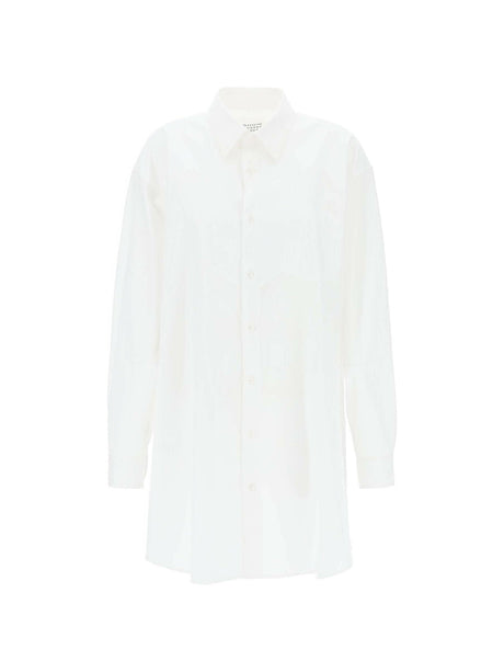 White Cotton Poplin Western Yoke Shirt Dress MAISON MARGIELA JOHN JULIA.