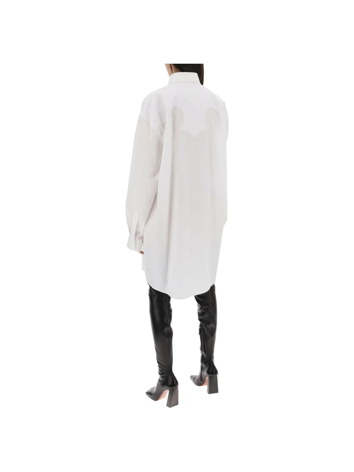 White Cotton Poplin Western Yoke Shirt Dress MAISON MARGIELA JOHN JULIA.