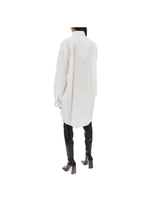 White Cotton Poplin Western Yoke Shirt Dress MAISON MARGIELA JOHN JULIA.