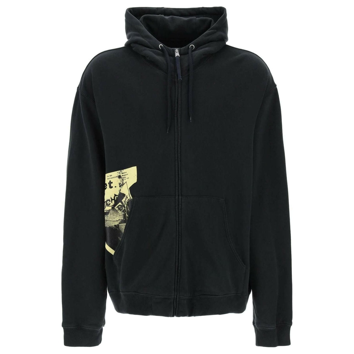 Black Distressed French terry cotton Hoodie MAISON MARGIELA JOHN JULIA.