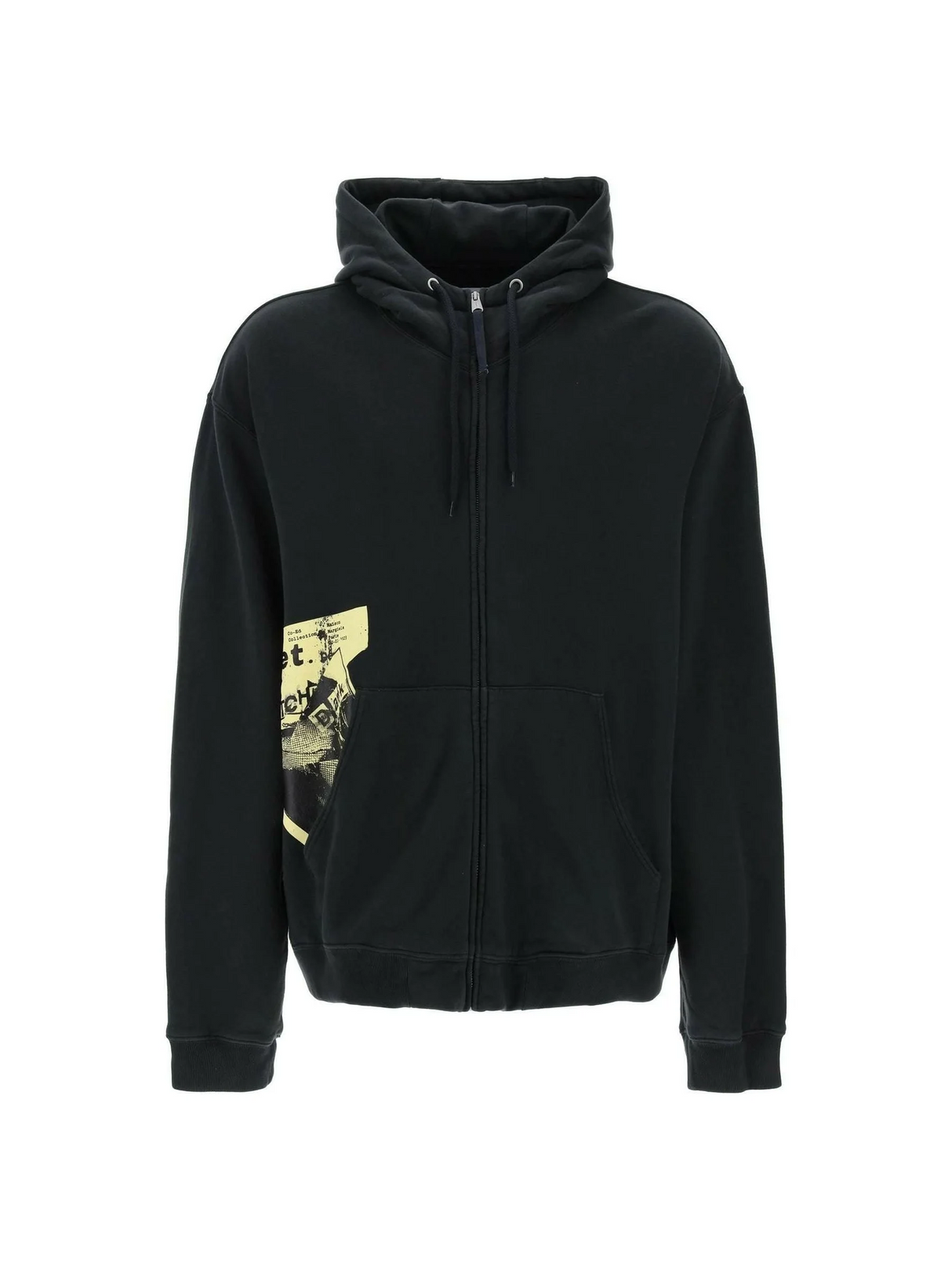 Black Distressed French terry cotton Hoodie MAISON MARGIELA JOHN JULIA.