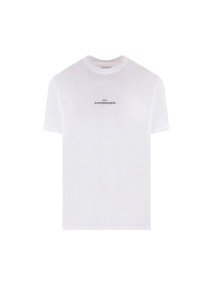 MAISON MARGIELA-Logo Embroidered Cotton T-shirt-JOHN JULIA