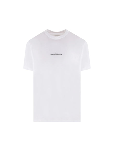 MAISON MARGIELA-Logo Embroidered Cotton T-shirt-JOHN JULIA