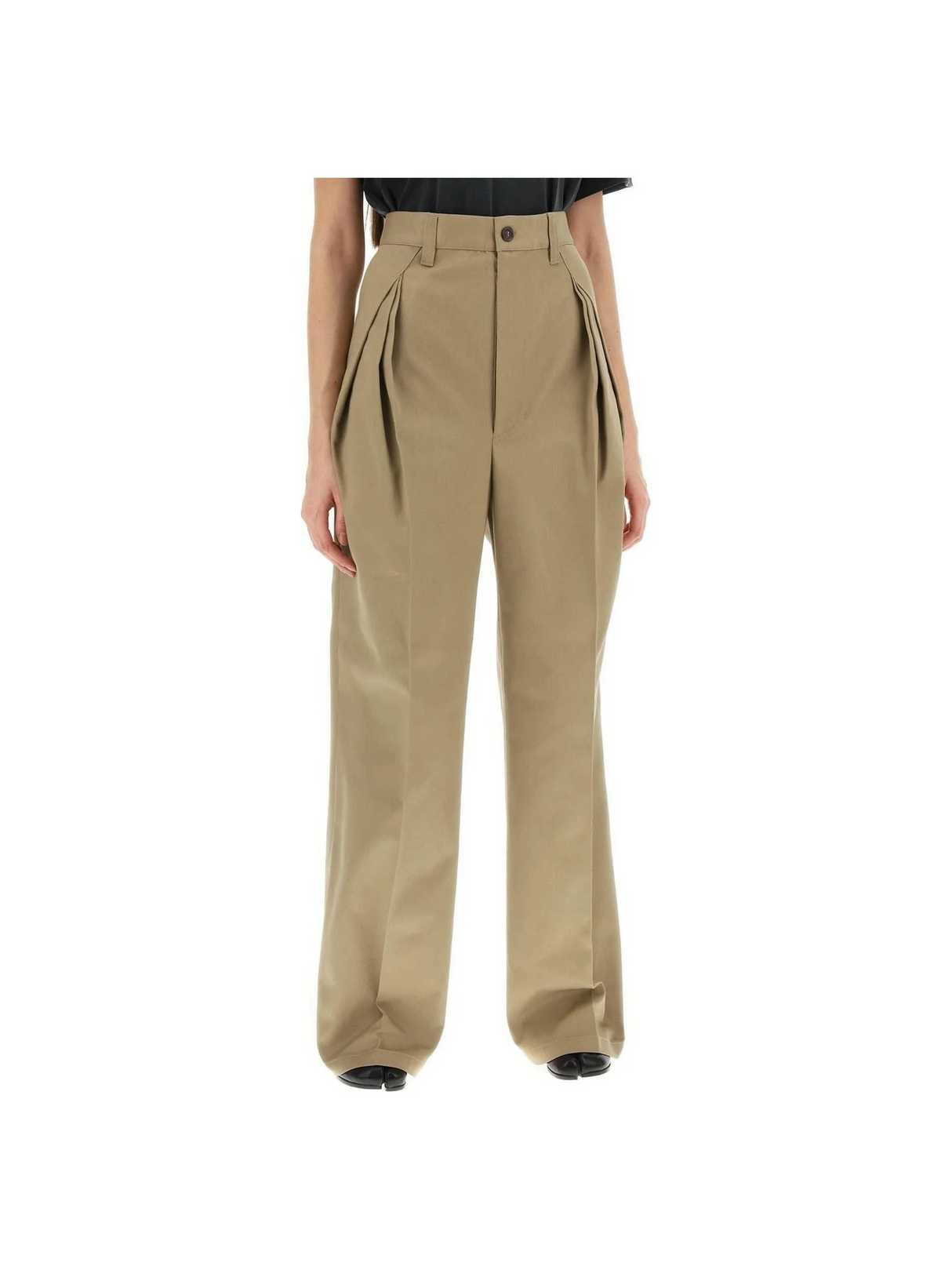 Beige Pendleton Yoke Trousers MAISON MARGIELA JOHN JULIA.