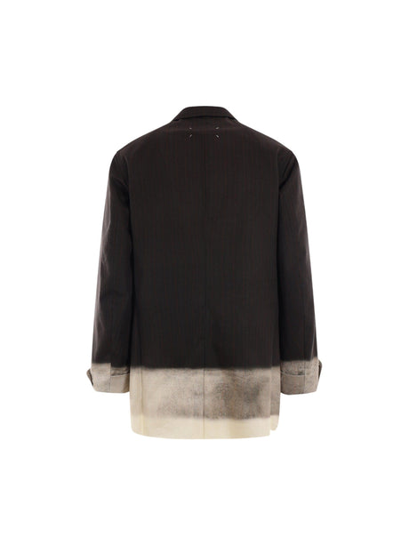 Single-breasted Cotton Jacket-MAISON MARGIELA-JOHN JULIA