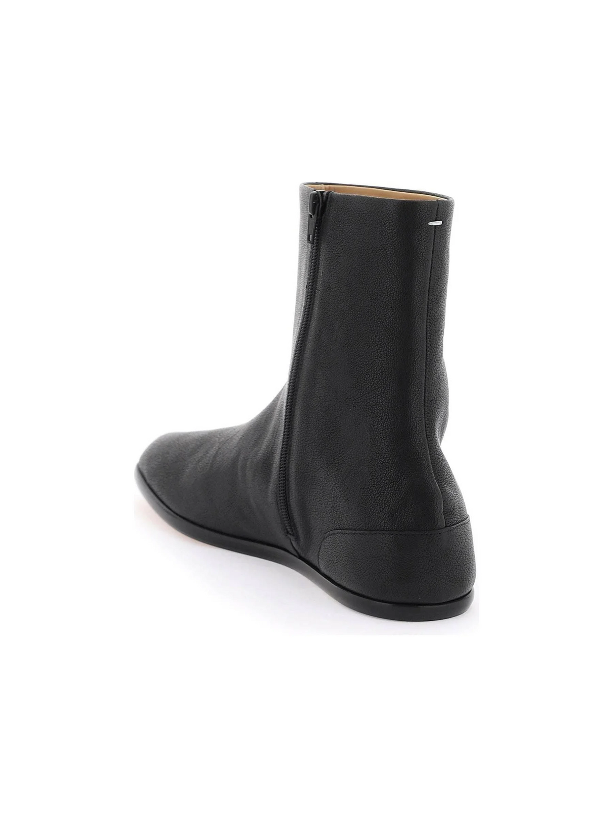 Black Tabi Flat Leather Ankle Boots MAISON MARGIELA JOHN JULIA.