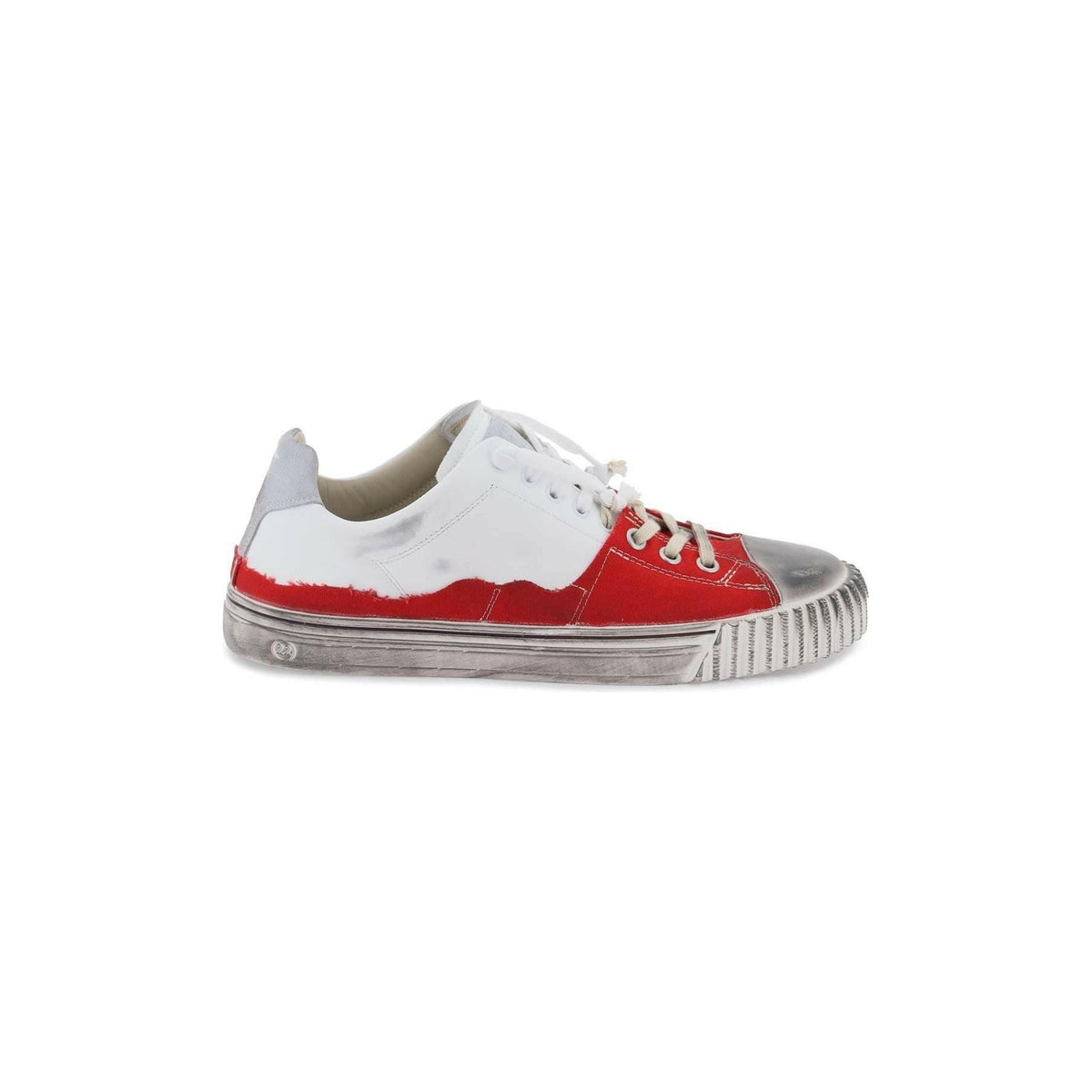 White and Red New Evolution Leather and Canvas Sneakers MAISON MARGIELA JOHN JULIA.