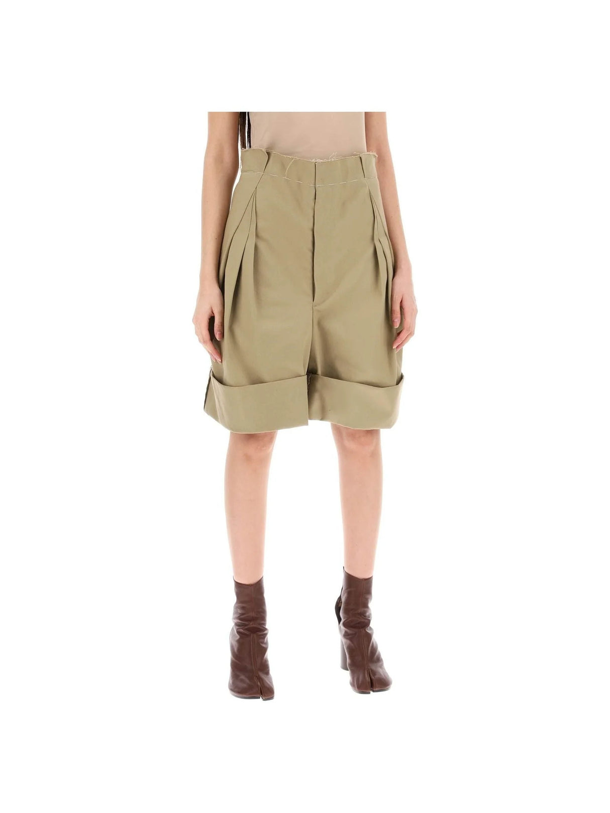 Wide-Leg Cotton Chino Shorts - Unisex > Unisex clothing > Trousers > Shorts