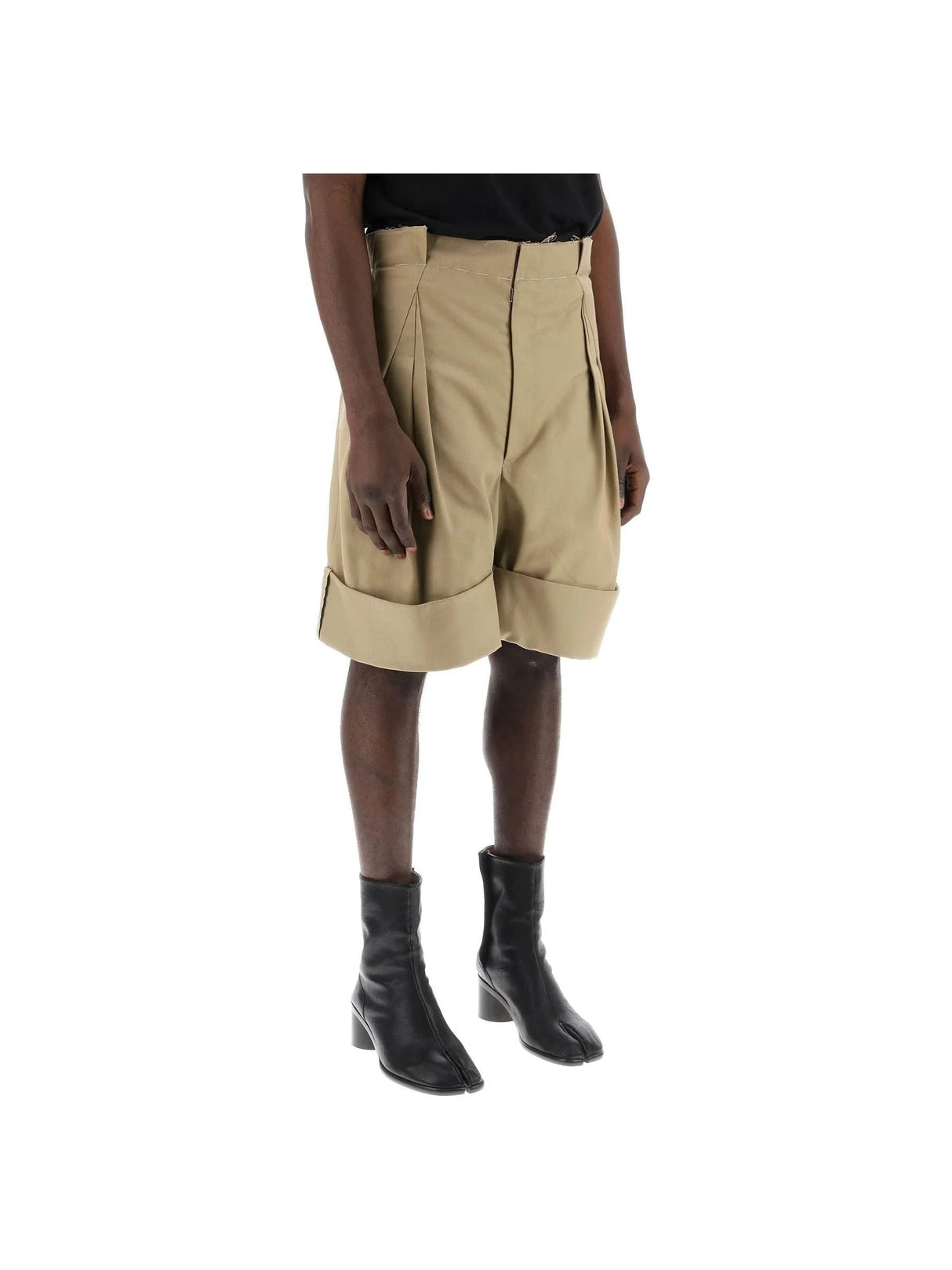 Wide-Leg Cotton Chino Shorts - Unisex > Unisex clothing > Trousers > Shorts