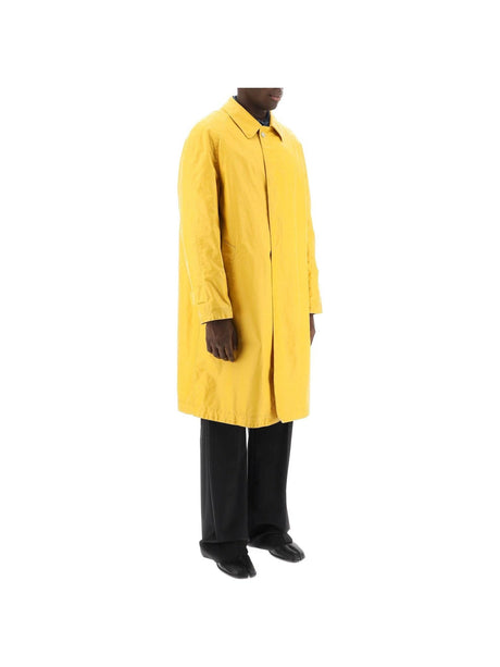 Worn-Out Coated Cotton Trench Coat