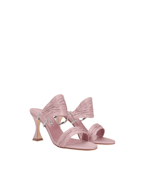 Chinap Satin Mule Sandals-MANOLO BLAHNIK-JOHN JULIA