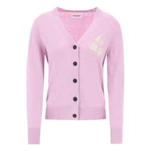 Lilac Karin Organic Intarsia Knit Cardigan MARANT ETOILE JOHN JULIA.