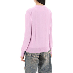 Lilac Karin Organic Intarsia Knit Cardigan MARANT ETOILE JOHN JULIA.