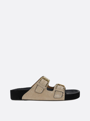 Lennyo Suede Flat Sandals-ISABEL MARANT-JOHN JULIA