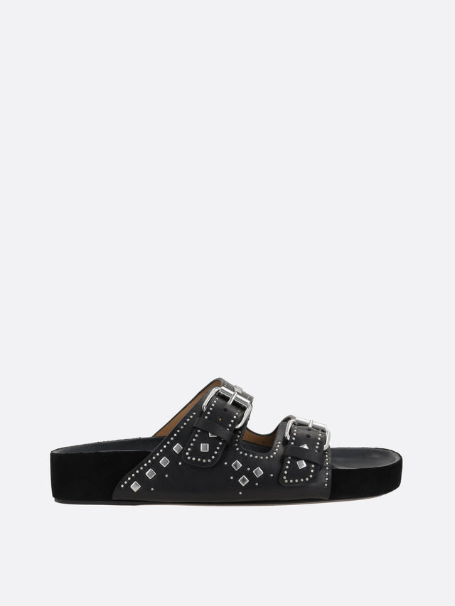 Lennyo Smooth Leather Flat Sandals-ISABEL MARANT-JOHN JULIA