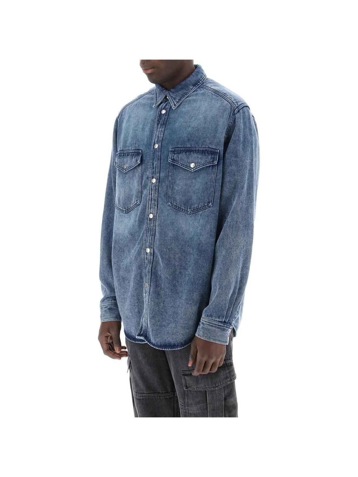 MARANT-Stone-washed Denim Overshirt-JOHN JULIA