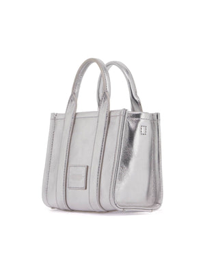 Metallic Leather Crossbody Tote Bag