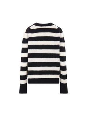 Striped Brushed Logo Sweater-MARC JACOBS-JOHN JULIA