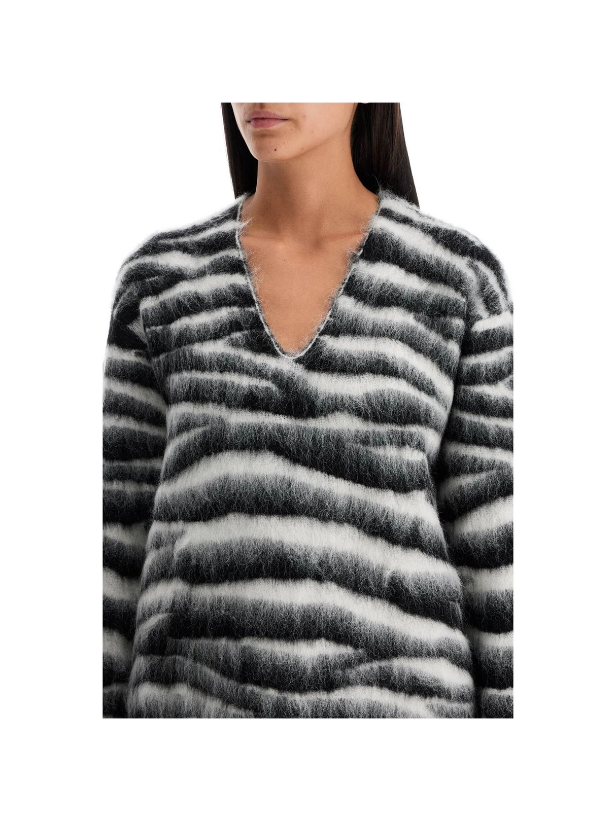 Zebra Print Wool And Mohair