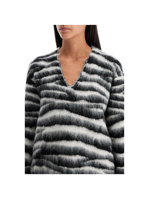 Zebra Print Wool And Mohair