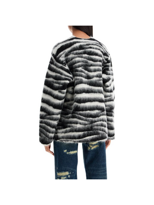 Zebra Print Wool And Mohair