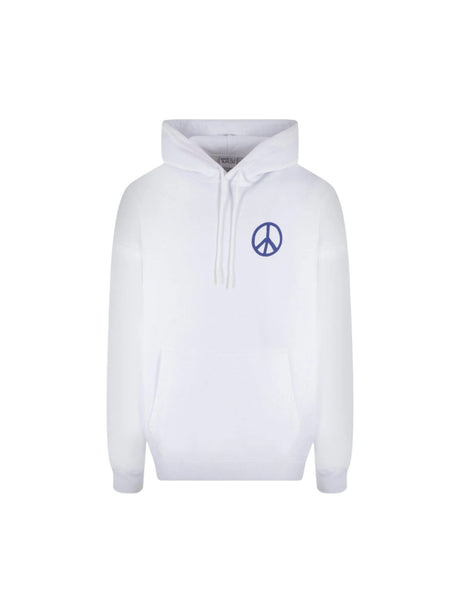 Peace Logo Printed Organic Oversized Hoodie-MARCELO BURLON-JOHN JULIA