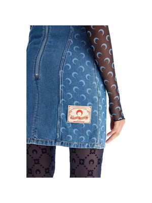 Moon Motif Denim Mini Dress - Women > Clothing > Dresses > Mini