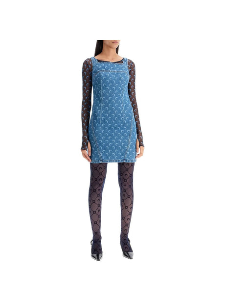 Moon Motif Denim Mini Dress - Women > Clothing > Dresses > Mini