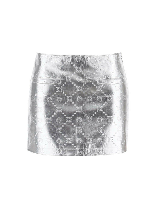 Moonogram Mini Skirt In Laminated Leather MARINE SERRE JOHN JULIA.