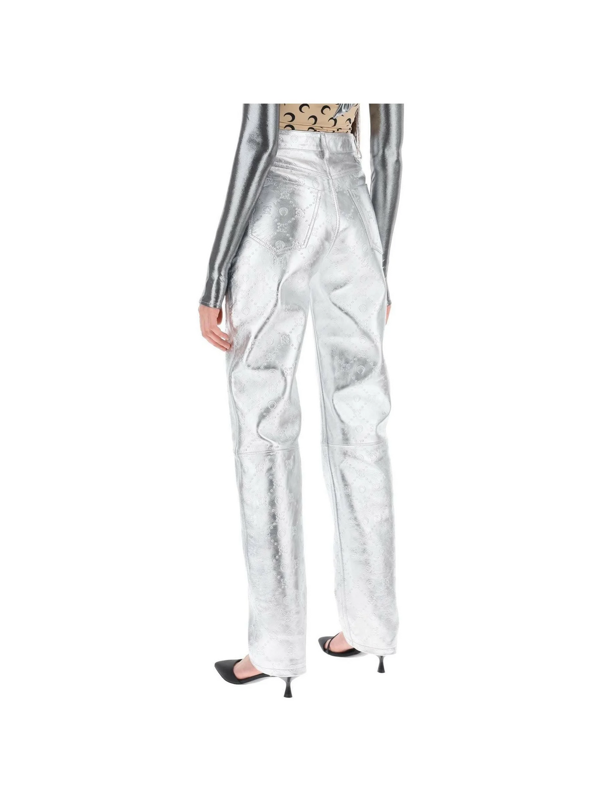 Moonogram Pants In Laminated Leather MARINE SERRE JOHN JULIA.